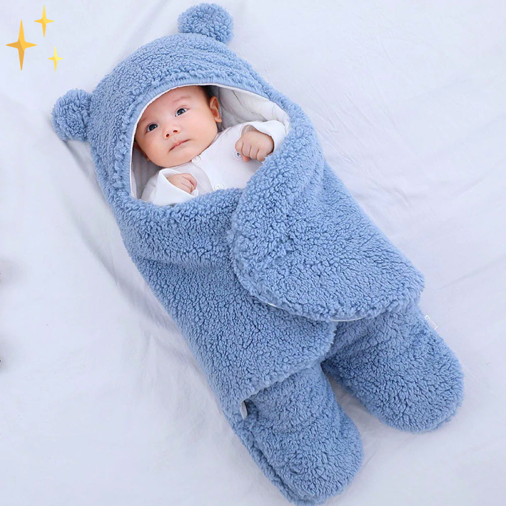 Gigoteuse ultra-douce en forme d'ours en peluche avec petites oreilles pour bébés de 0 à 6 mois