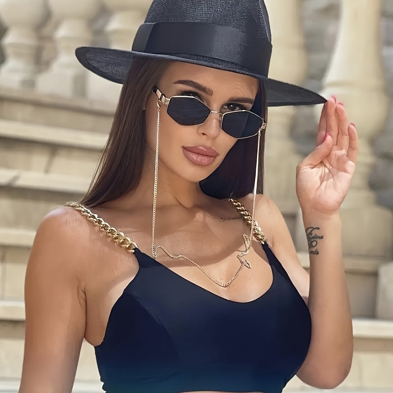 Elowen - Lunettes de Soleil Tendance avec Chaîne Dorée