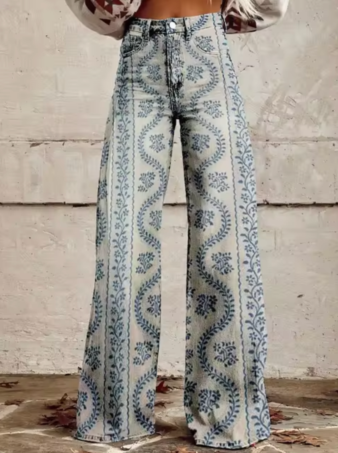 Camille – Pantalon Large avec Imprimé Coloré