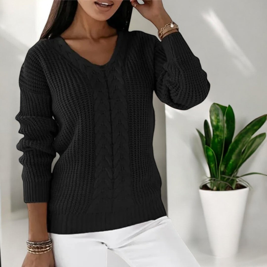 Donatienne - Pull en Tricot avec Motif en Câble