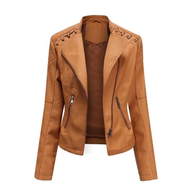 Aude - Veste en cuir de mouton lavé