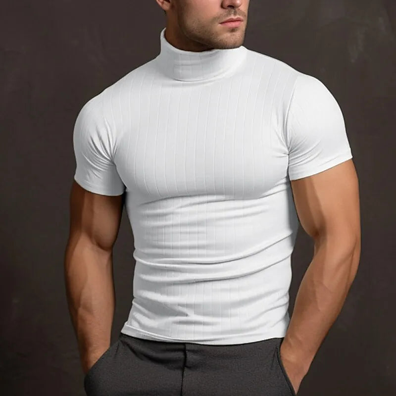 Dylan - Pull à col roulé pour homme avec manches courtes