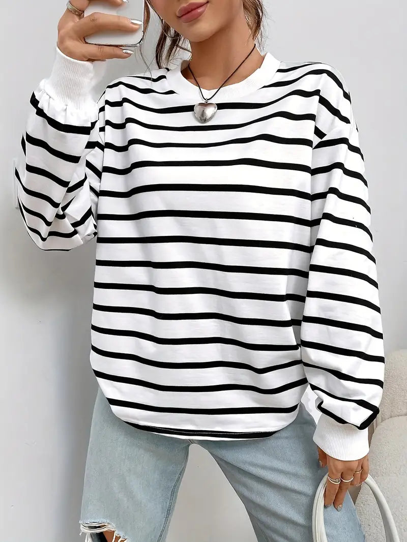 Léonie - Sweater casual à rayures