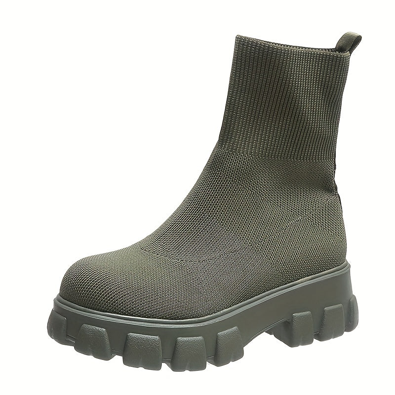 Inès - Bottines Stretch à Semelle Épaisse en Tissu