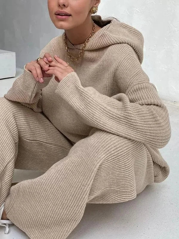 Gildas - Ensemble hoodie rayé de luxe pour femme