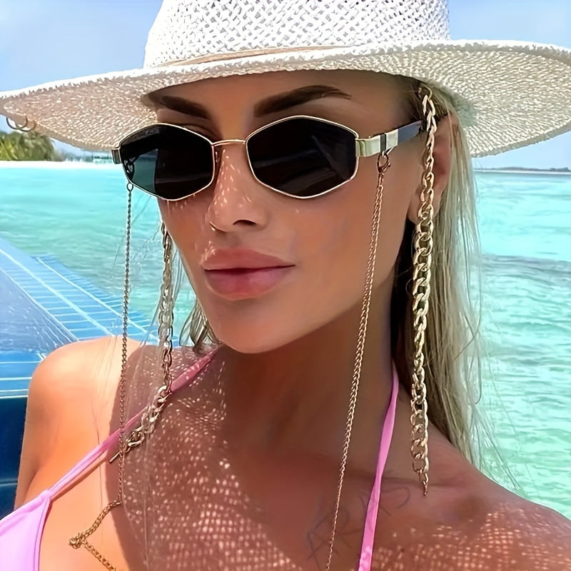 Elowen - Lunettes de Soleil Tendance avec Chaîne Dorée