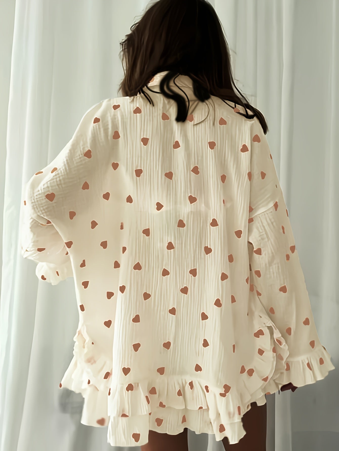 Aurélie - Set de Pyjama Trois Pièces avec Top Short et Cardigan