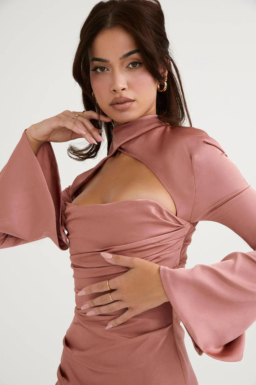 Isabella - Haut en Satin à Manches Cloches