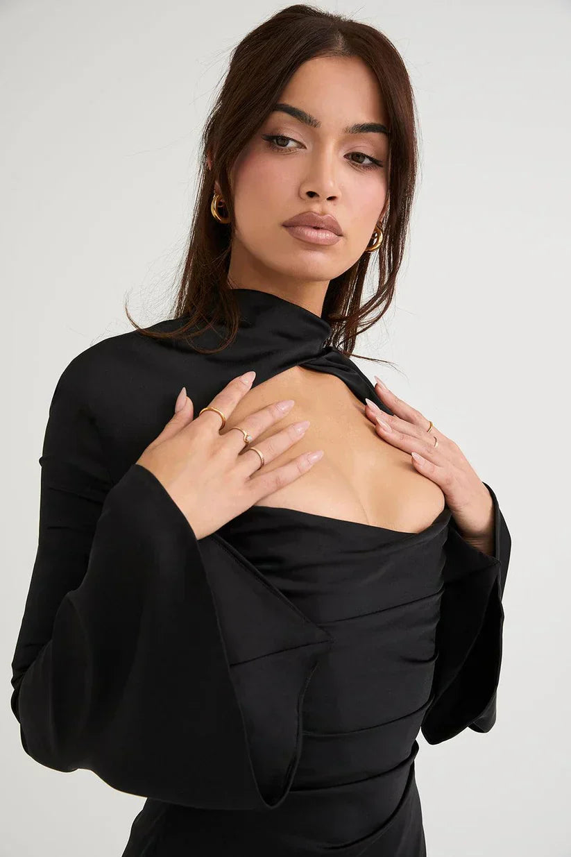 Isabella - Haut en Satin à Manches Cloches