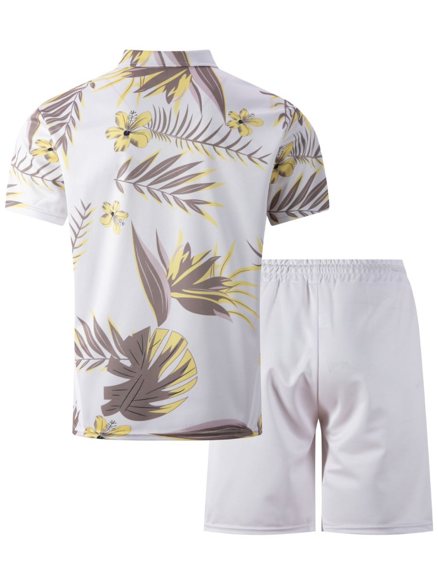 Adam - Ensemble d'Été à Deux Pièces pour Hommes avec Short et Haut à Manches Courtes et Col Zippé