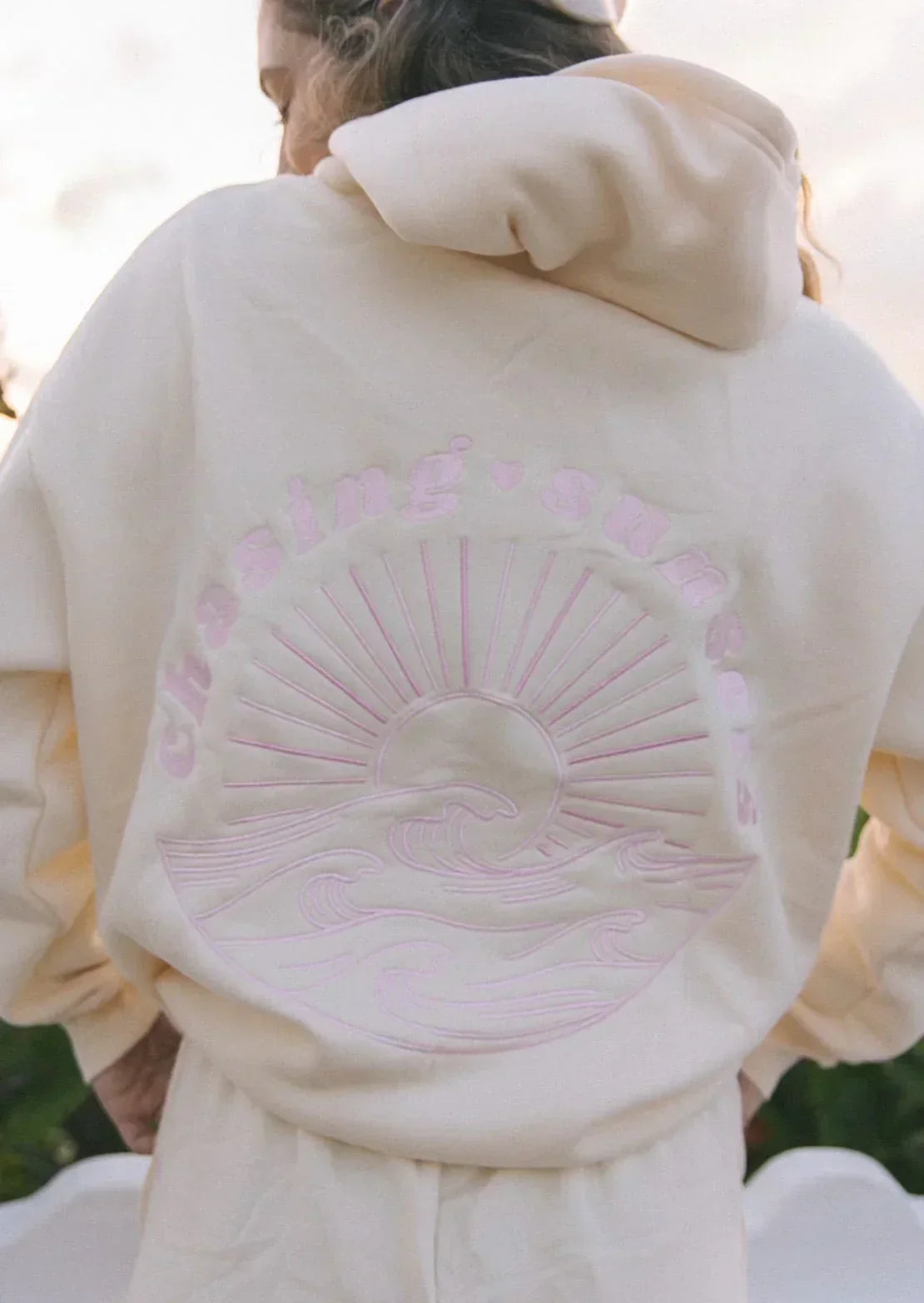 Sienna - Sweat à capuche oversize Sunset avec broderie et capuchon