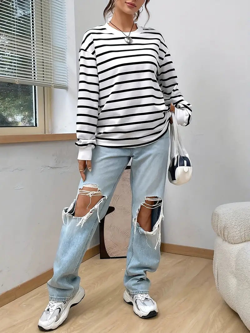 Léonie - Sweater casual à rayures