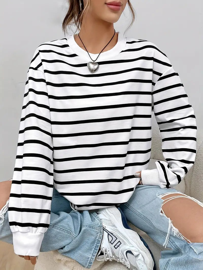 Léonie - Sweater casual à rayures