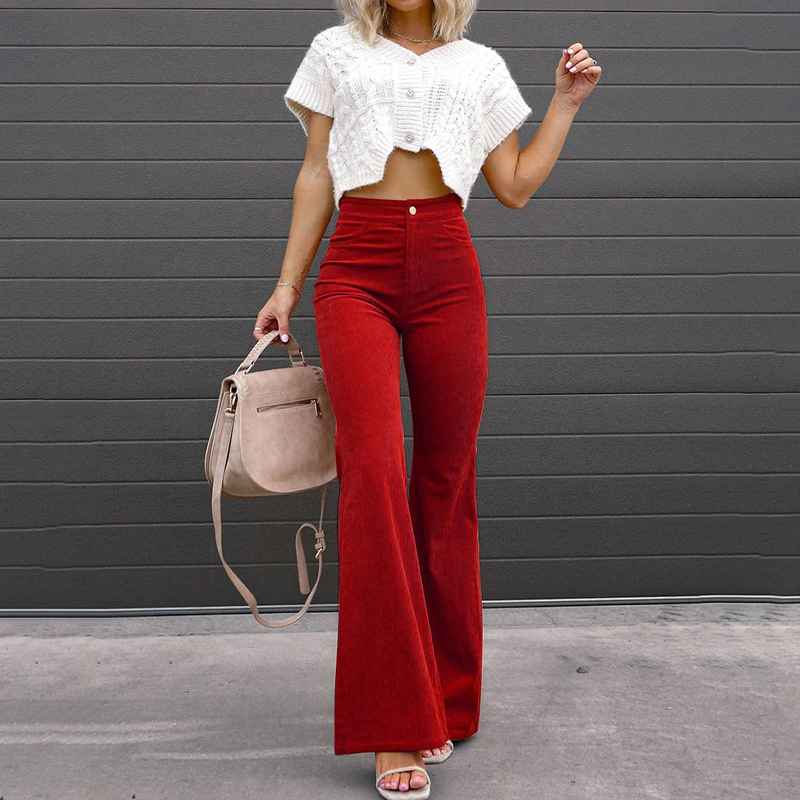 Sophie - Pantalon évasé taille haute