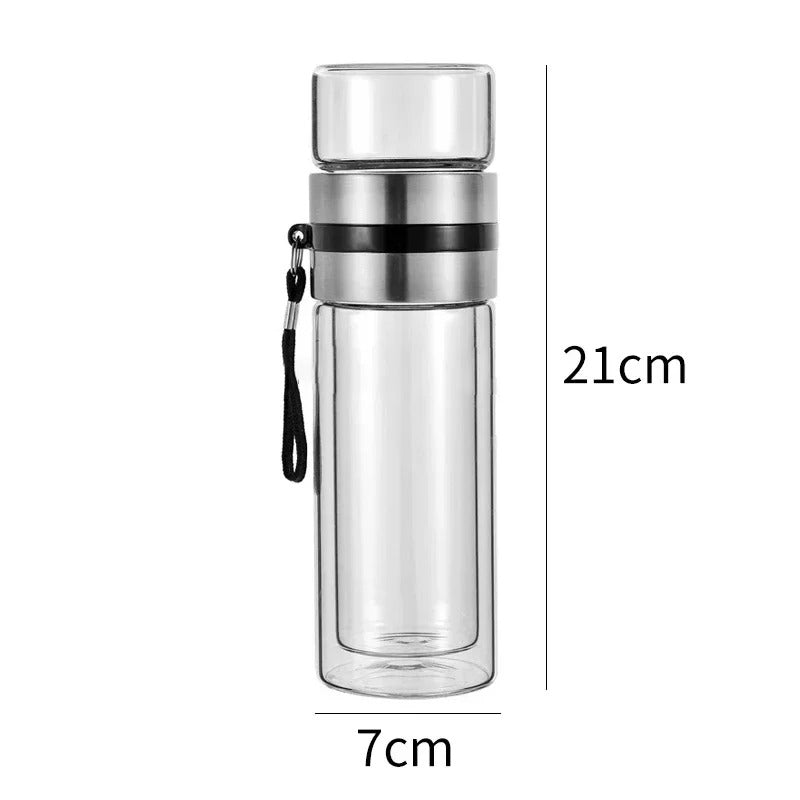Lateo - Thermos transparent portable avec filtre à thé pour une boisson naturelle et saine en déplacement
