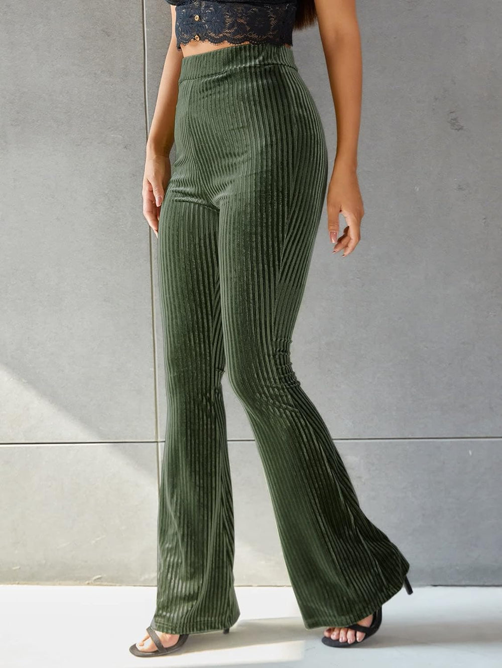 Sophia - Pantalon Évasé Côtelé