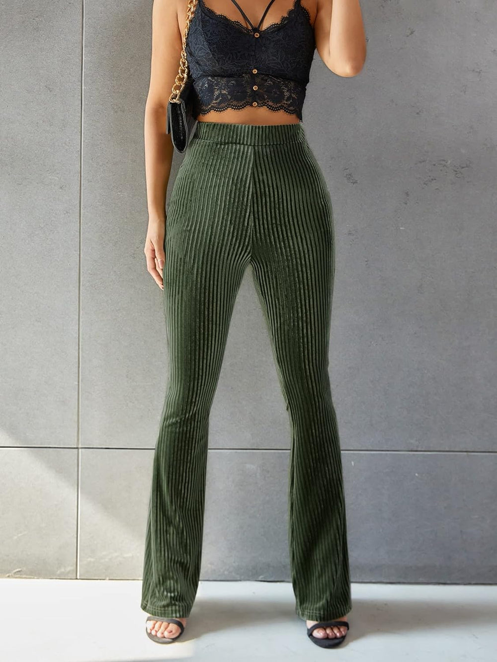 Sophia - Pantalon Évasé Côtelé