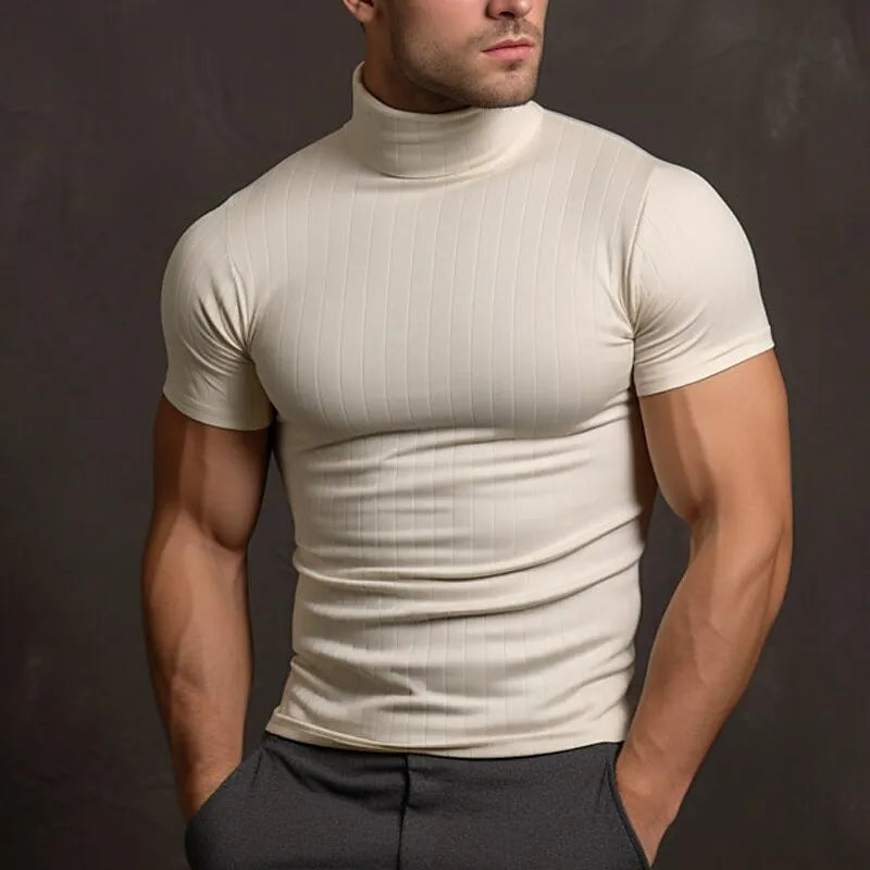 Dylan - Pull à col roulé pour homme avec manches courtes