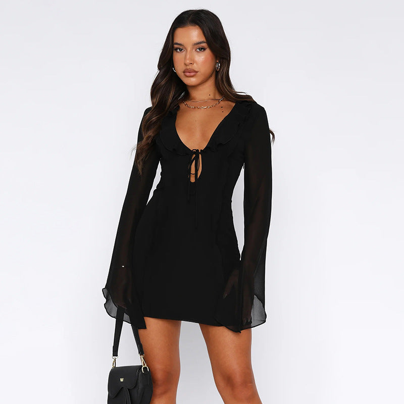 Jenna - Robe Mini avec Manches Transparentes