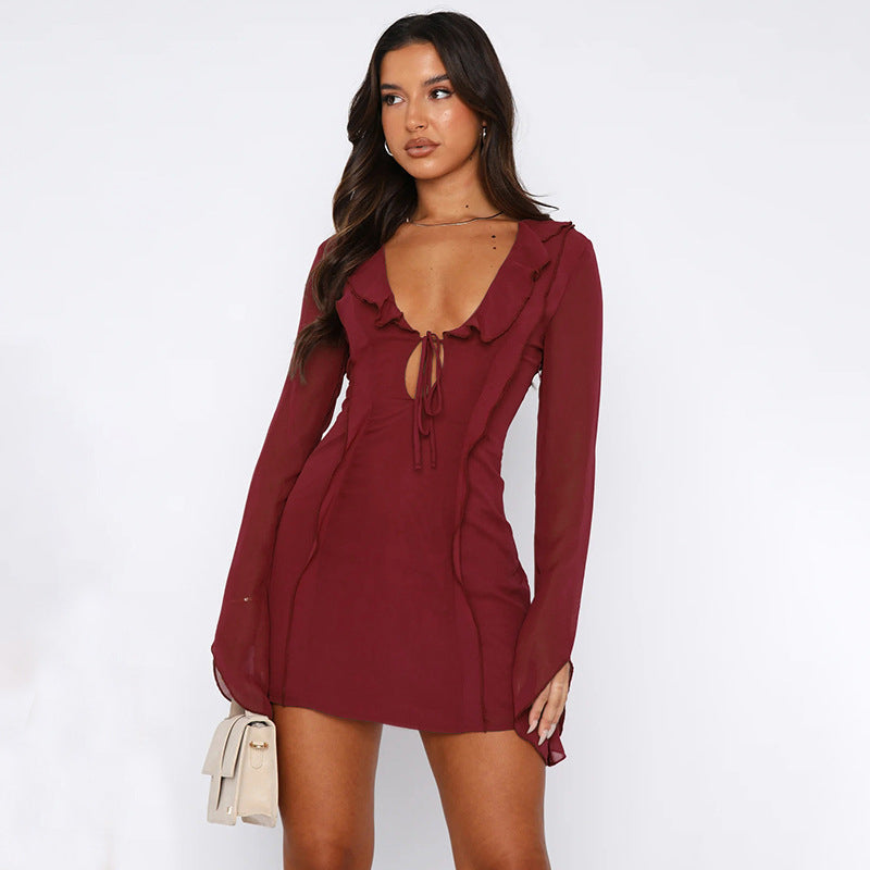 Jenna - Robe Mini avec Manches Transparentes
