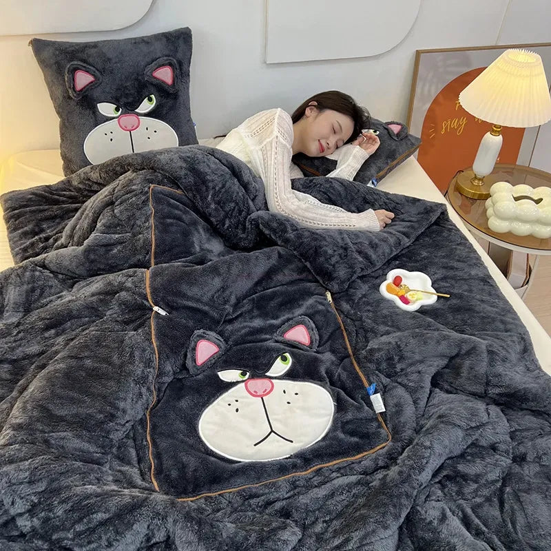 CozyCus - Transformez Votre Confort Avec Notre Ensemble Couverture et Coussin