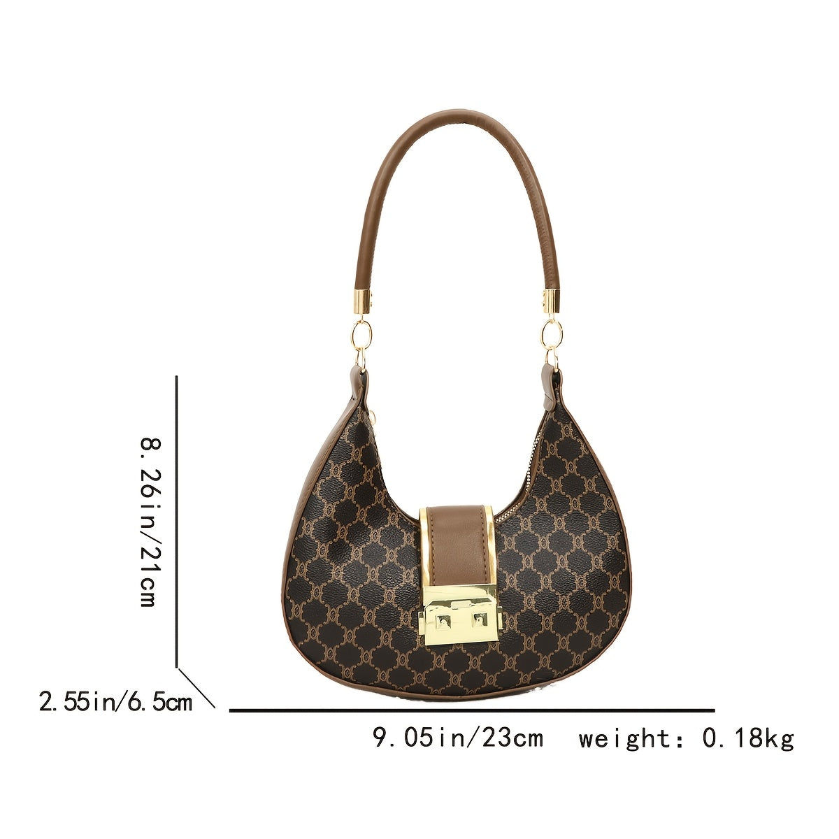 Nova - Mini Sac à Bandoulière Vintage avec Design Rond et Accessoires Dorés