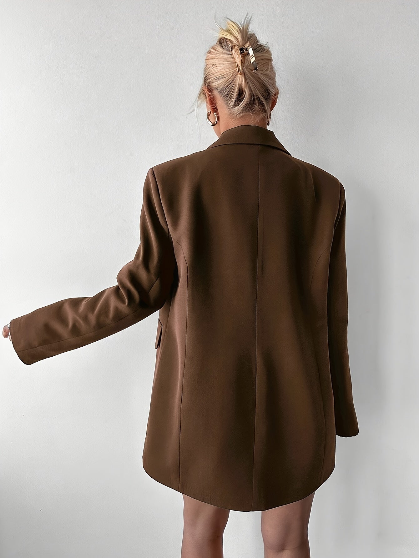 Alix - Blazer Oversized Marron Moka pour Femmes
