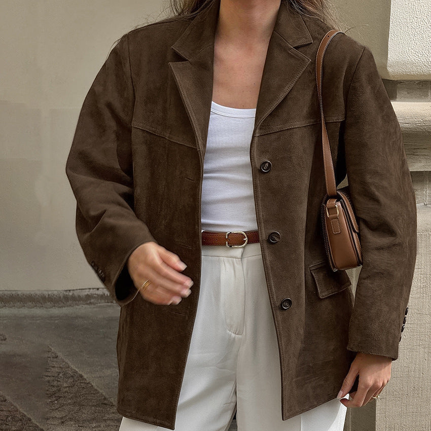 Marjolaine - Veste en Suède