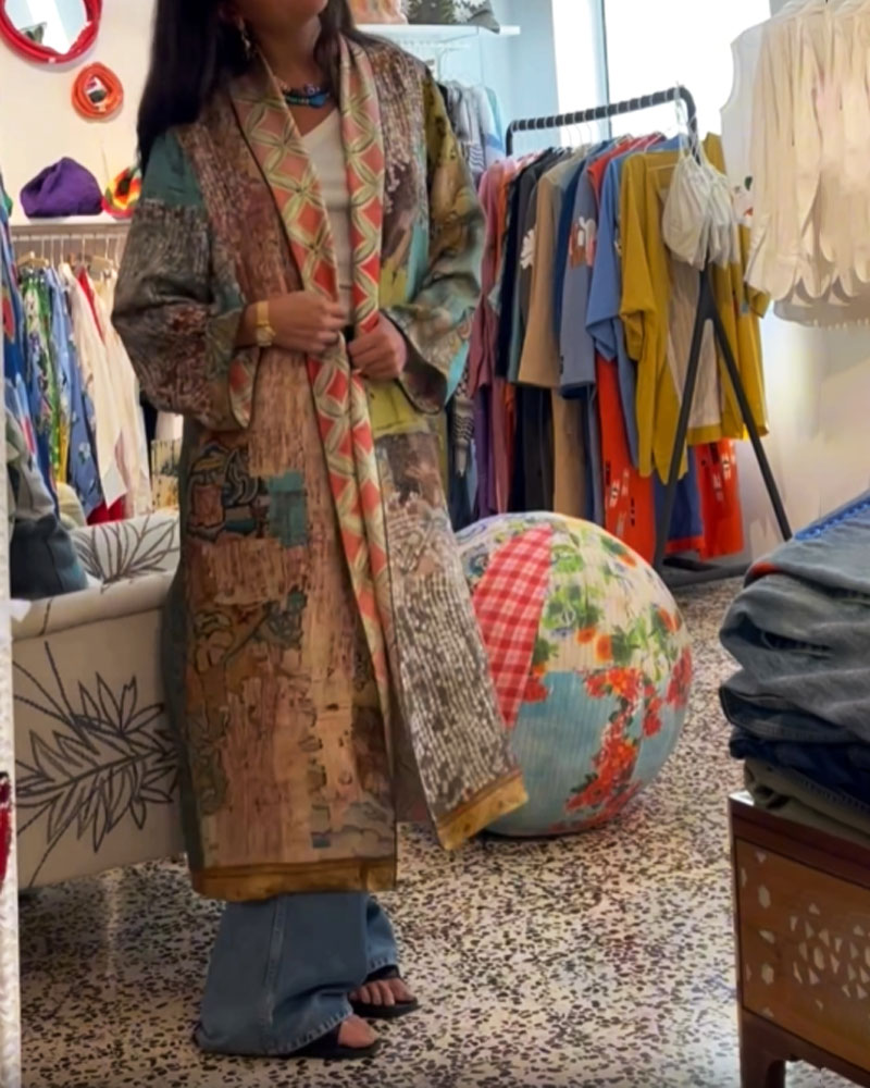 Néréa - Manteau Long Patchwork