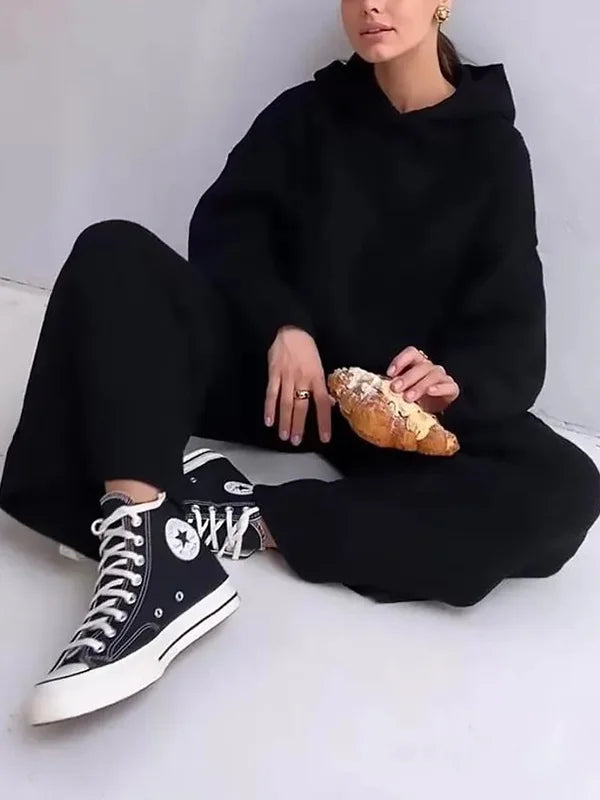 Gildas - Ensemble hoodie rayé de luxe pour femme
