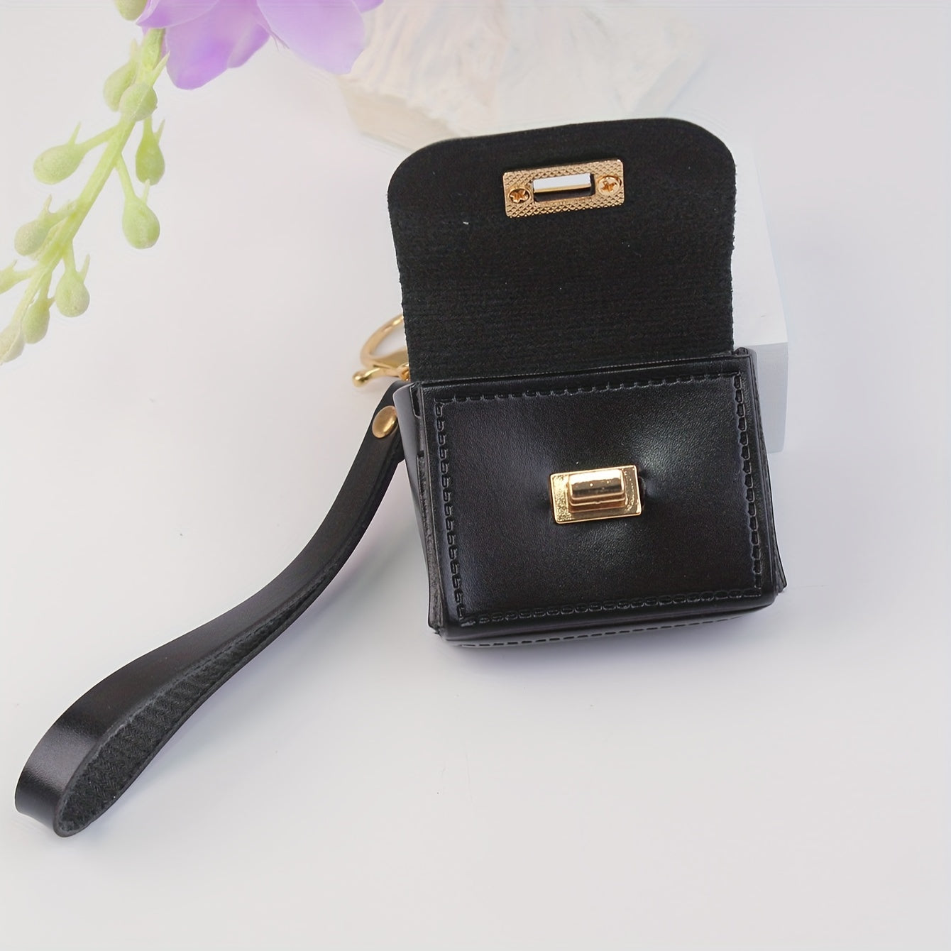 Manon - Porte-clés Sac en Cuir avec Fermeture à Boucle