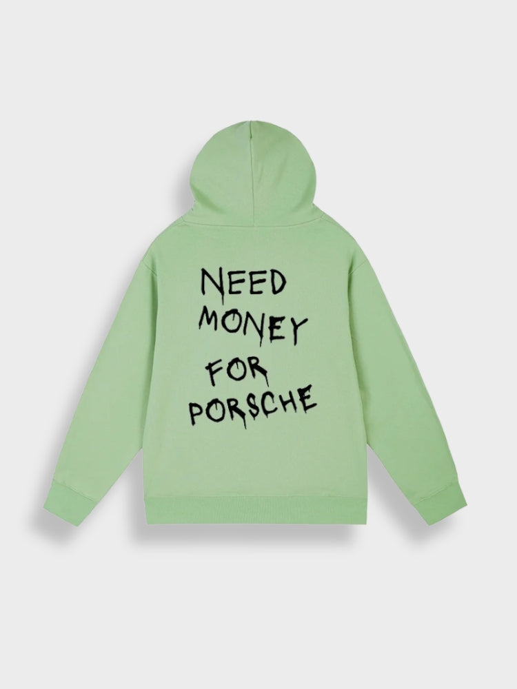 Clotilde - Sweat à capuche "Need Money for Porsche"
