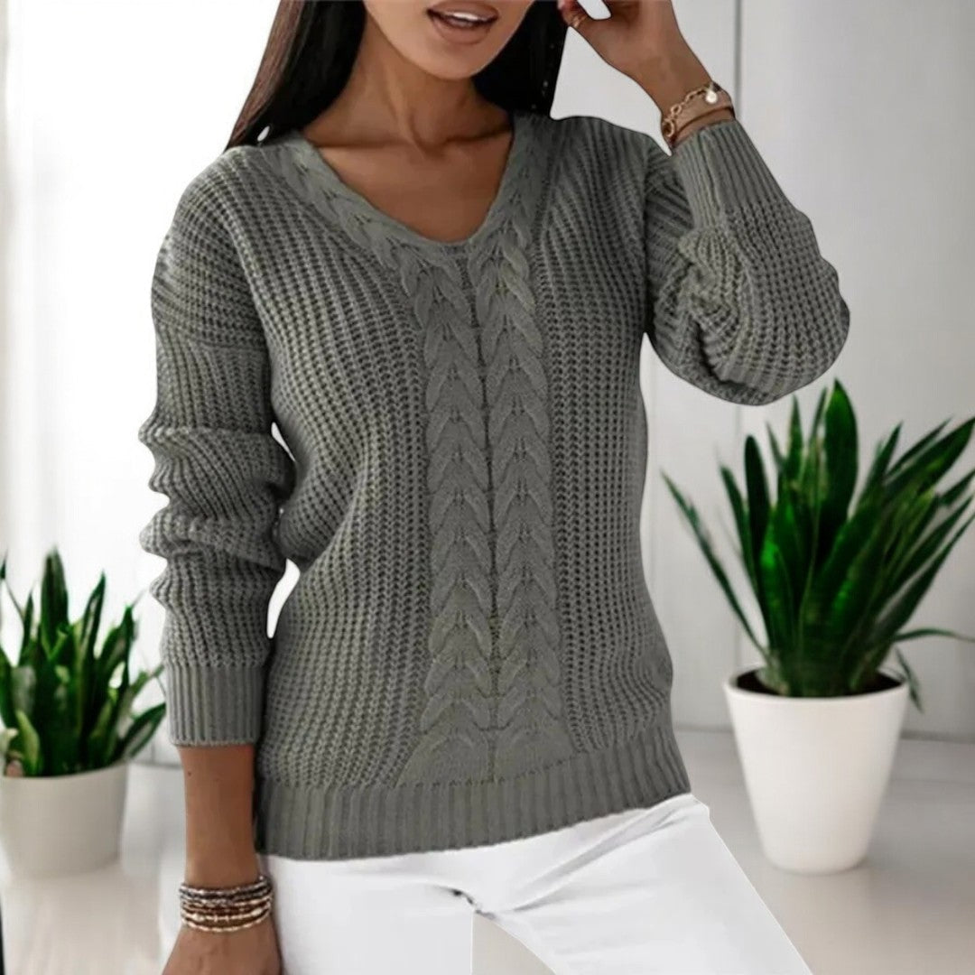 Donatienne - Pull en Tricot avec Motif en Câble