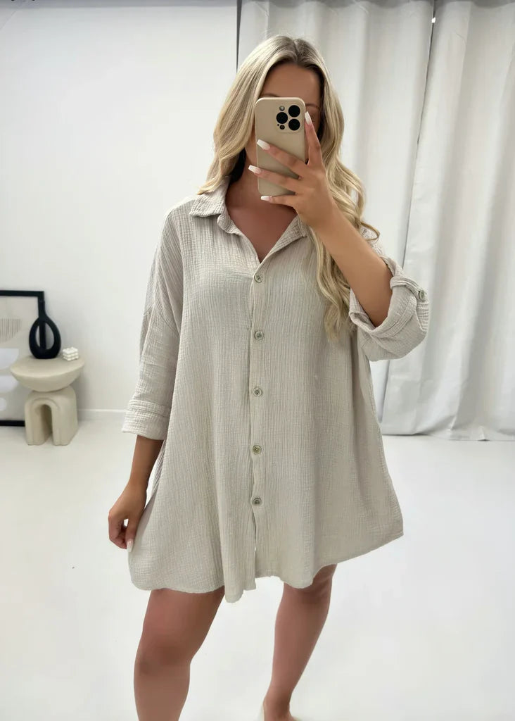 Clara - Blouse kimono brodée d'un œil