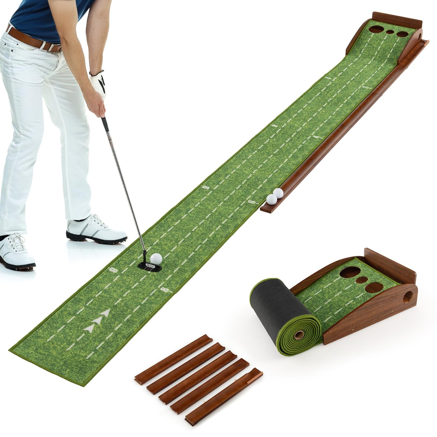 John - Set de Golf Intérieur Pliable avec 3 Troux