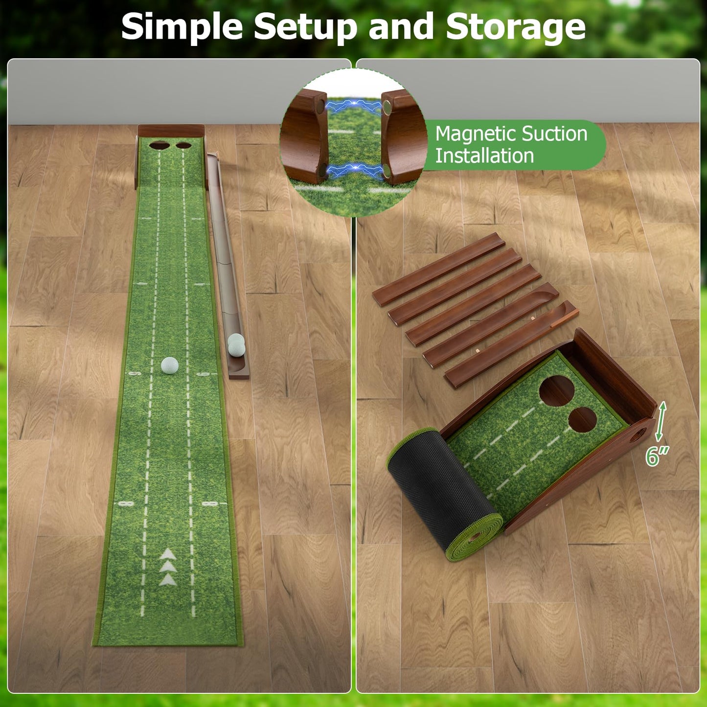 John - Set de Golf Intérieur Pliable avec 3 Troux