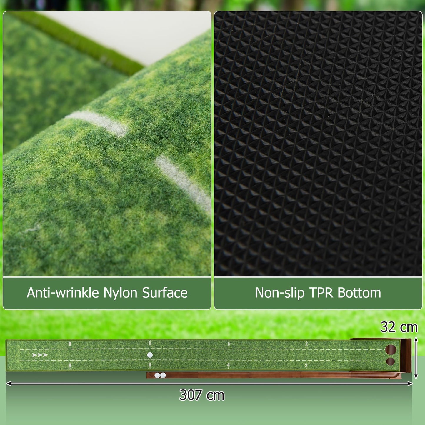 John - Set de Golf Intérieur Pliable avec 3 Troux