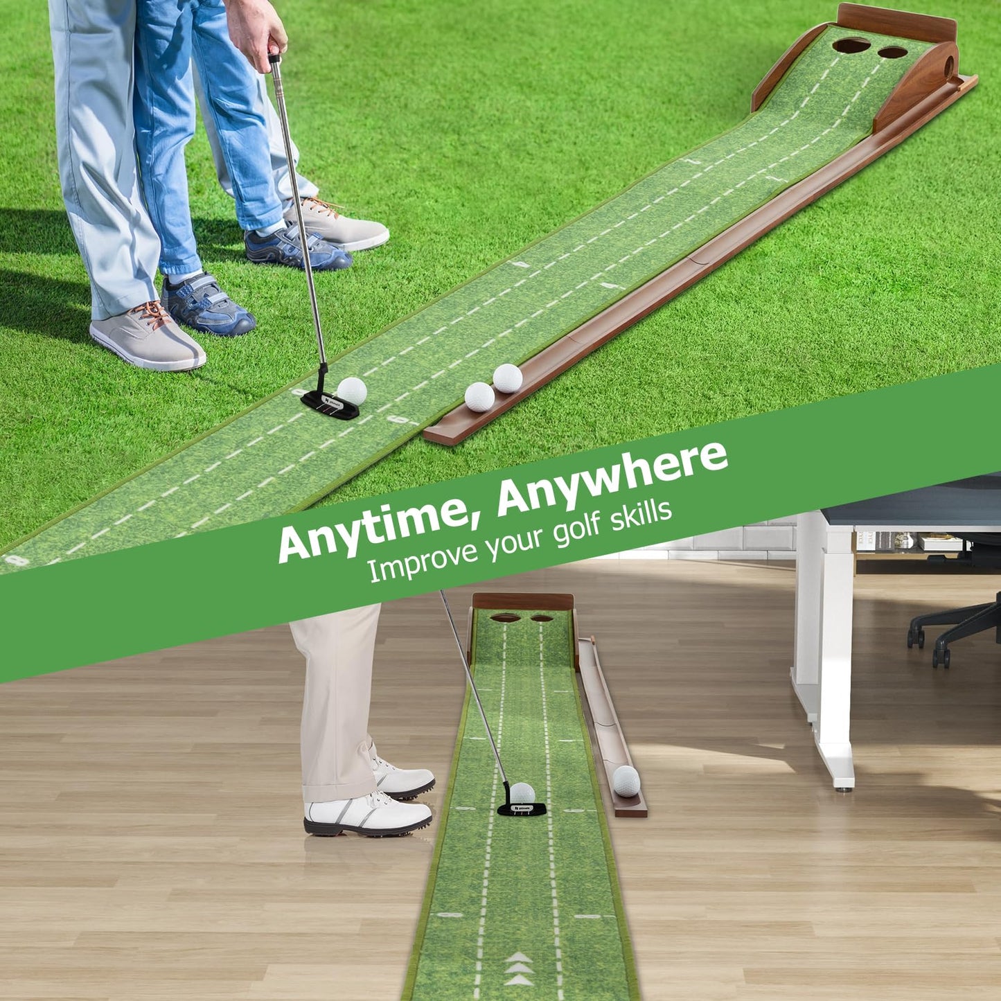 John - Set de Golf Intérieur Pliable avec 3 Troux