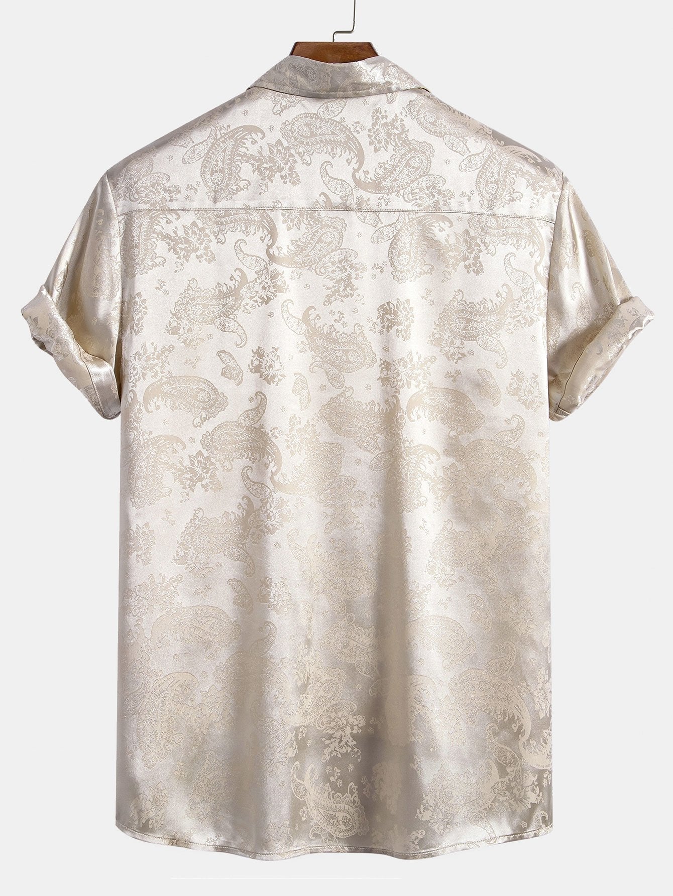 Jean - Chemise en Satin à Imprimé Estival Luxe & Élégante Finition Brillante
