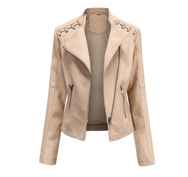 Aude - Veste en cuir de mouton lavé