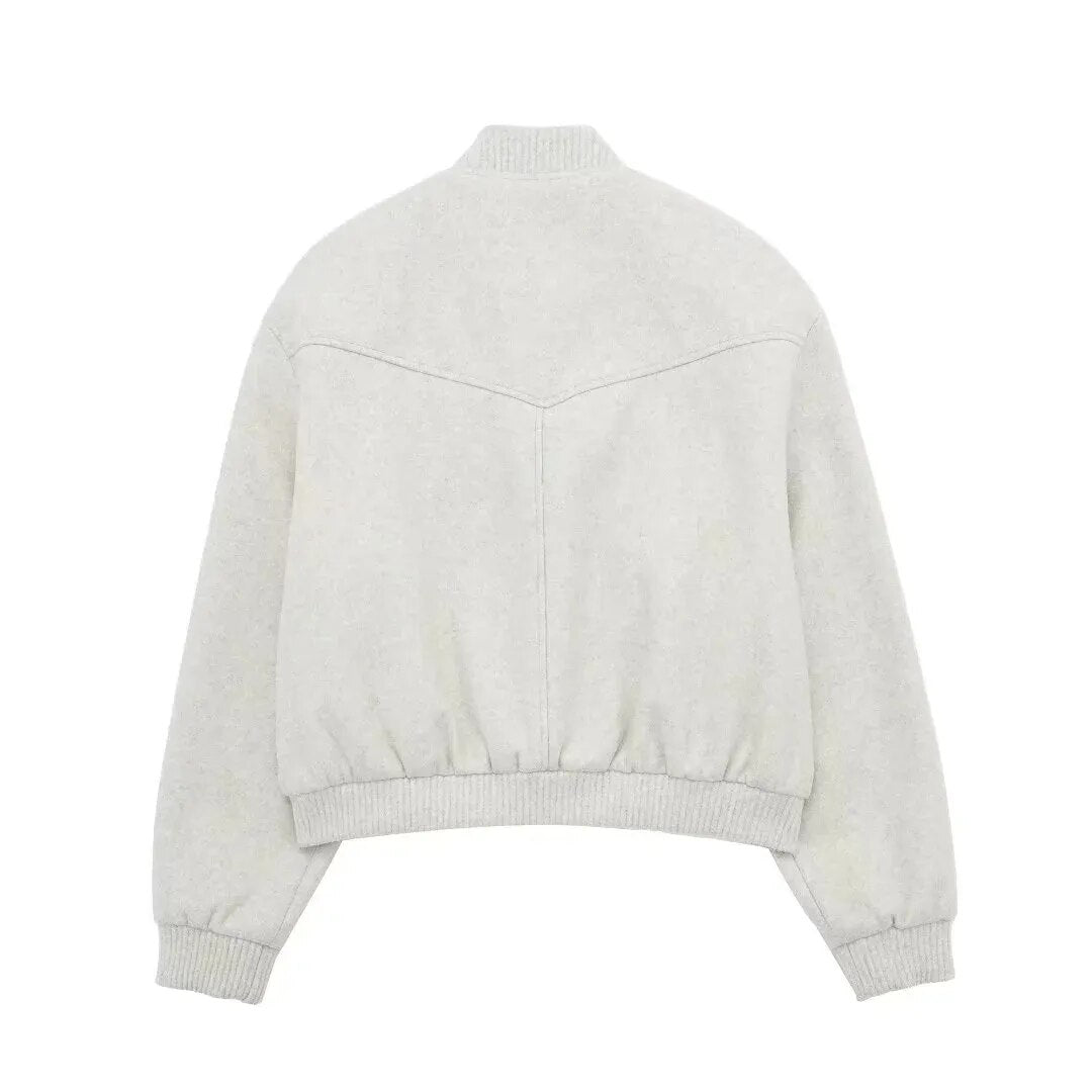 Monique - Chic Cropped Bomber Pour Femme
