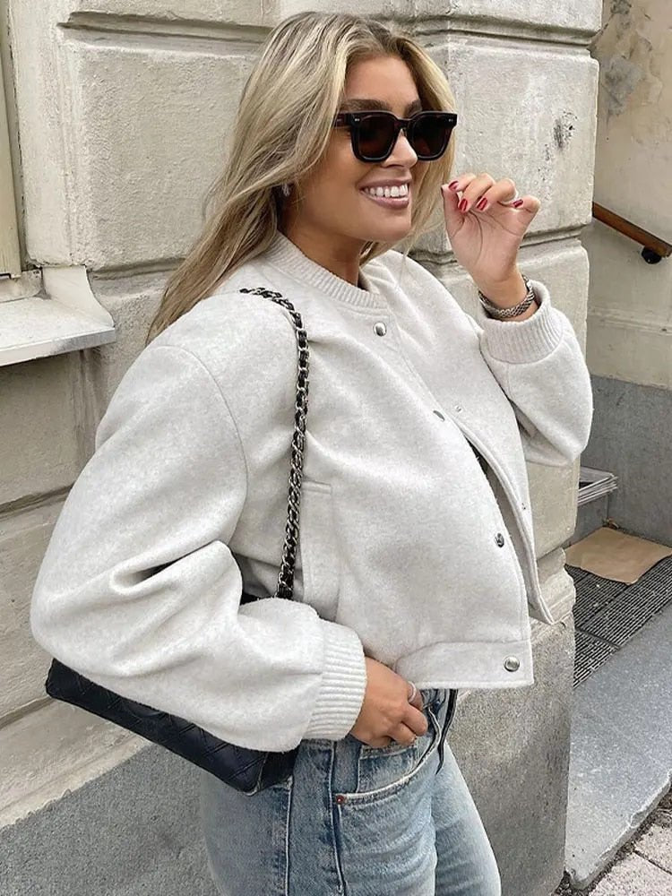 Monique - Chic Cropped Bomber Pour Femme