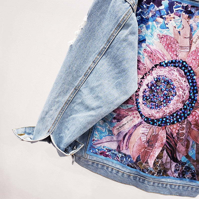 Eva - Veste en Jean Oversized avec Imprimé