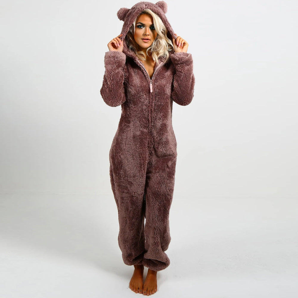 Nia - Combinaison Polaire Super Douce avec Oreilles d'ours