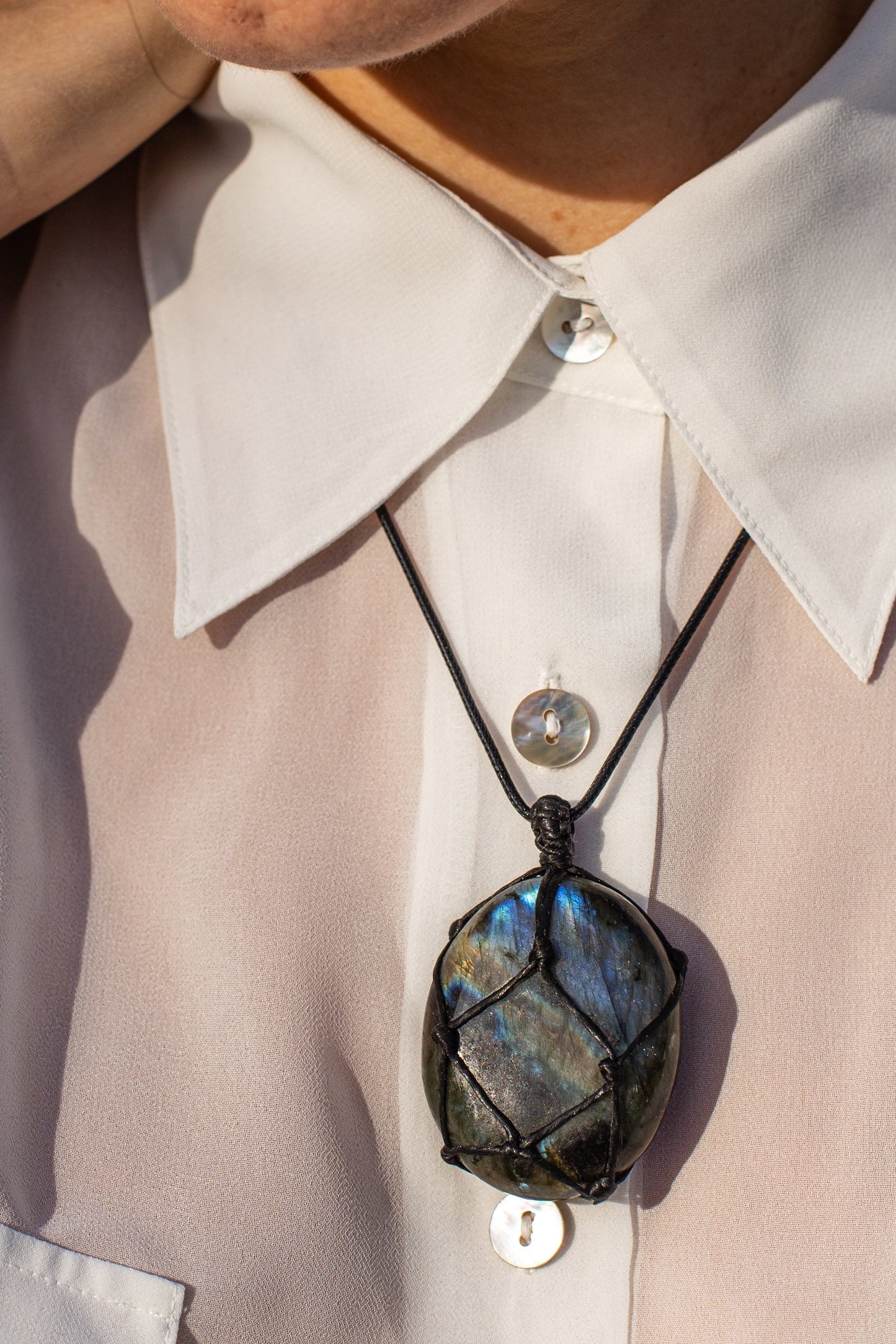 Collier Cœur de Dragon en Labradorite