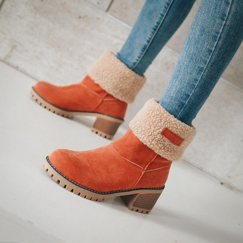 Géna - Bottes Suède chaudes avec sherpa et semelle antidérapante