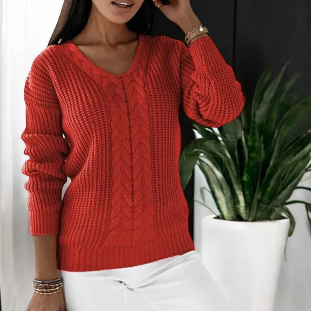 Donatienne - Pull en Tricot avec Motif en Câble