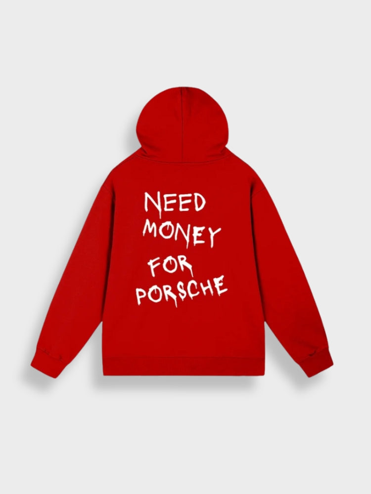 Clotilde - Sweat à capuche "Need Money for Porsche"