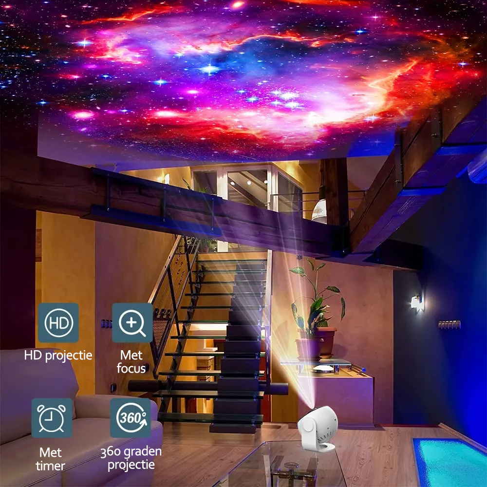 Lampe de Projecteur de Planétarium Galaxy 13-en-1 pour une Lumière Nocturne Atmosphérique