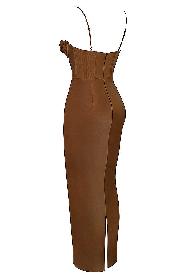Luna - Robe Maxi Corset en Satin